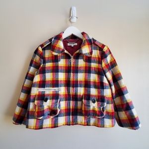 See by Chloe plaid alpaca blend cropped jacket